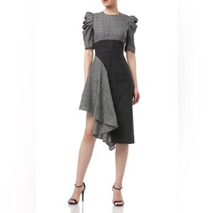 Amur Uma Wool Asymmetrical Midi Dress 0